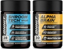 ONNIT Premium Alpha Brain Bundle - Nootropic Brain Supplement (30 Count) for Focus, Concentration & Memory + Shroom Tech Sport for Exercise, Energy & Cardiovascular Performance (28 Count) 2