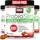 Force Factor ProbioSlim Keto ACV Gummies, Organic Apple Cider Vinegar Gummies with LactoSpore Probiotics & Prebiotics to Support Digestion, Metabolism, & Immune Health, 1 Net Carb, Apple Flavor, 360ct 2