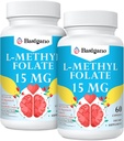 15mg L Methylfolate (5-MTHF)- Active Folic Acid-Enriched with Vitamins B6 and B12-60 Vegetarian Capsules - Non-GMO, Gluten-Free 2