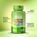 ORZAX Immune Defense 9-in-1 Supplement 60 Vegatable Capsules and Vitamin C 1000mg 20 Effervescant Tablets, Bundle 5