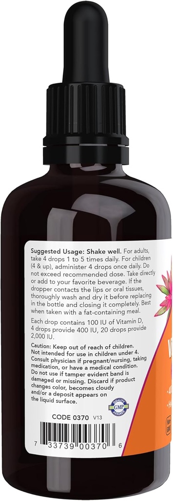 NOW Foods Supplements, Liquid Vitamin D-3, Strong Bones*, Structural Support*, 2-Ounce 4
