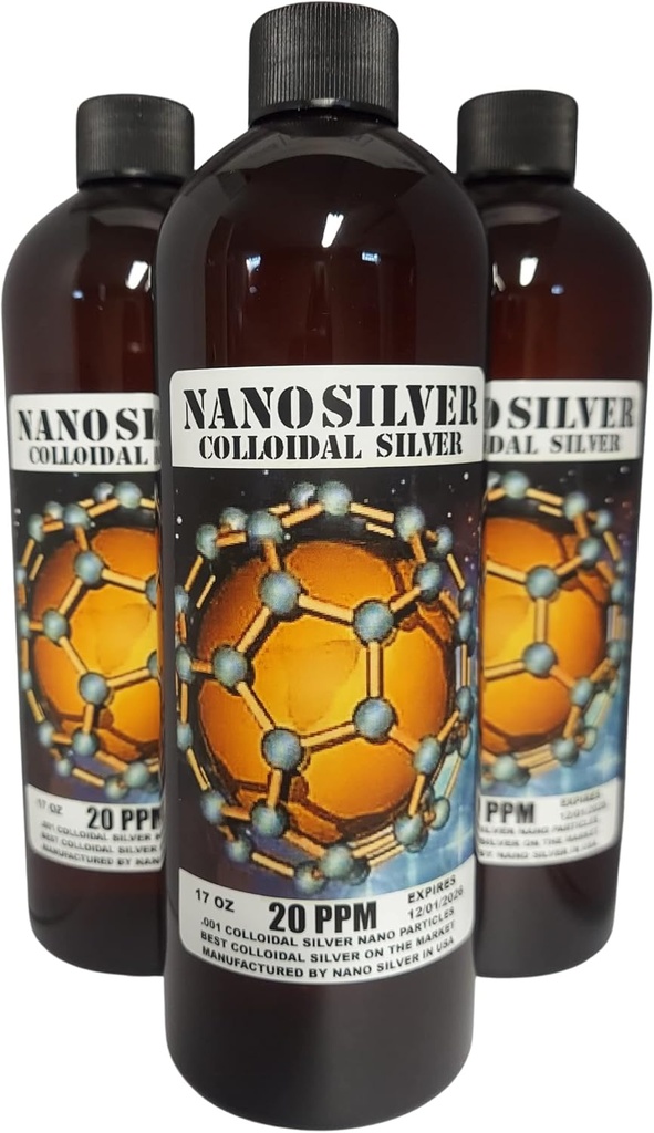 Nano Siver- Colloidal Silver Bottles | Colloidal Silver | Mineral Supplement 17 oz Four Bottles 2
