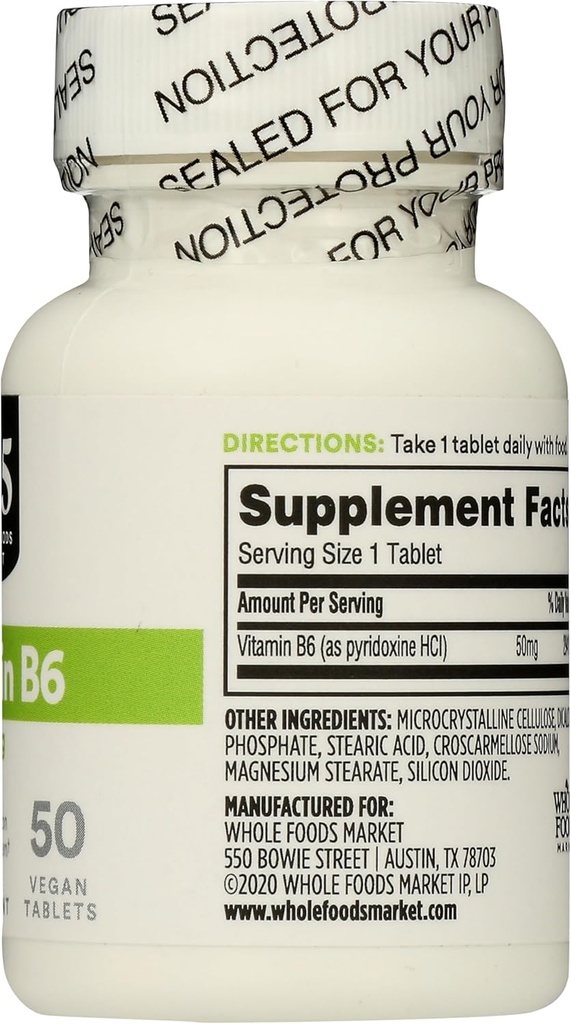 365 by Whole Foods Market, Vitamin B6 50Mg, 50 Count (Pack of 2) 5