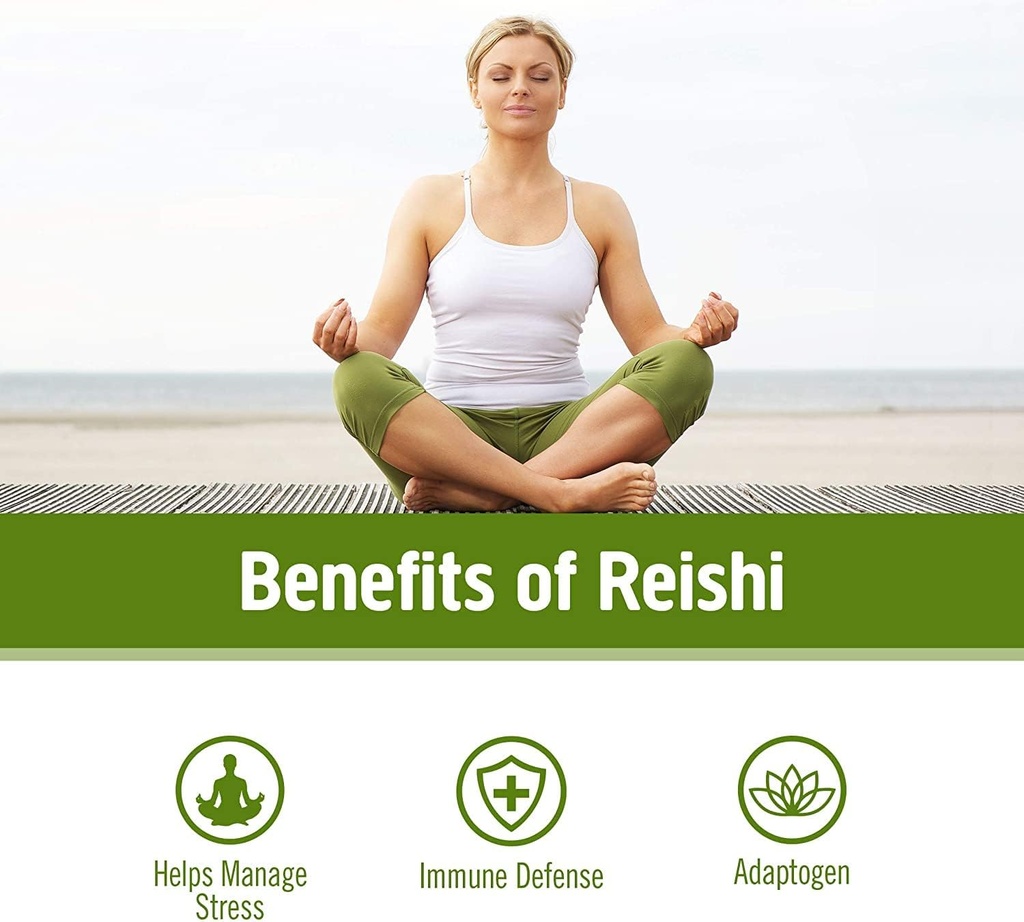 OM MUSHROOM SUPERFOOD Reishi Mushroom Capsules Superfood Supplement, 90 Count, 30 Days, Organic Adaptogen for Stress Relief and Immune Health 4