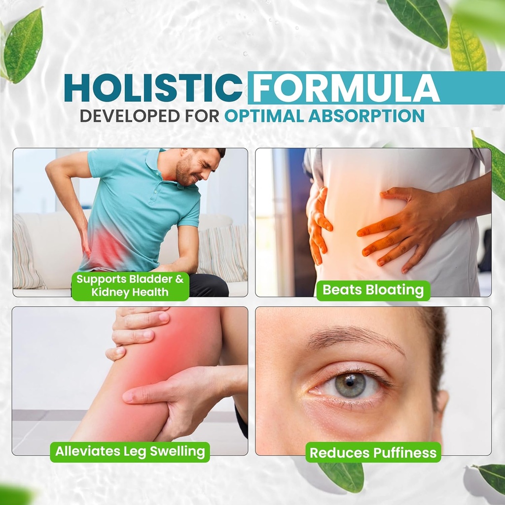 DR VITAMIN SOLUTIONS Diuretic Water Pills for Weight Control - Instant Relief from Bloat and Swelling - Green Tea, Cranberry, Dandelion Leaf Extract - Water Retention Pills for Women & Men, 120 Caps 6