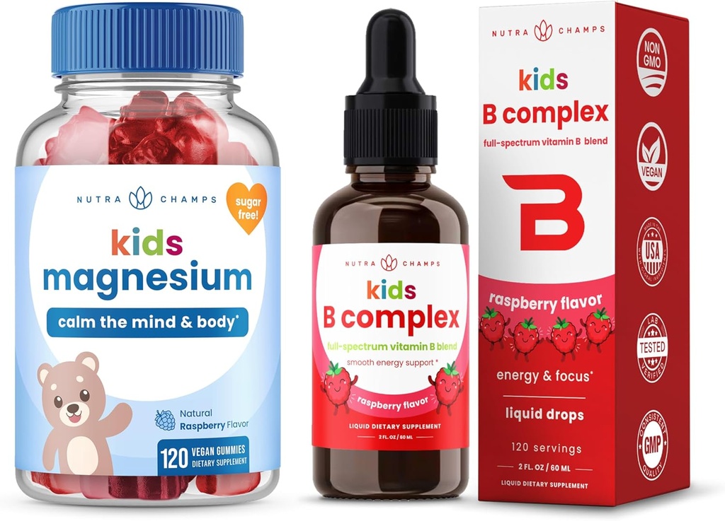 NutraChamps Magnesium Gummies & B Complex for Kids 2