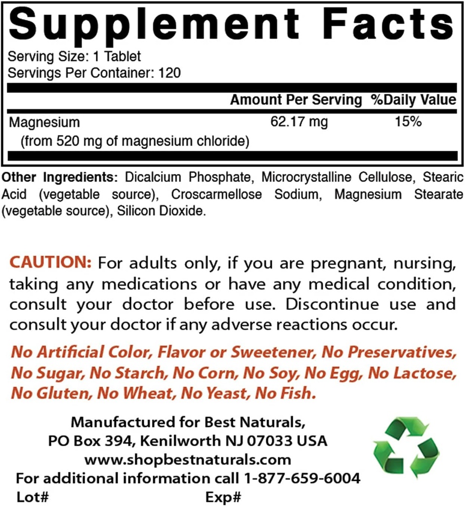 Best Naturals Ashwagandha Extract 500 Mg & Magnesium Chloride 520 mg 3