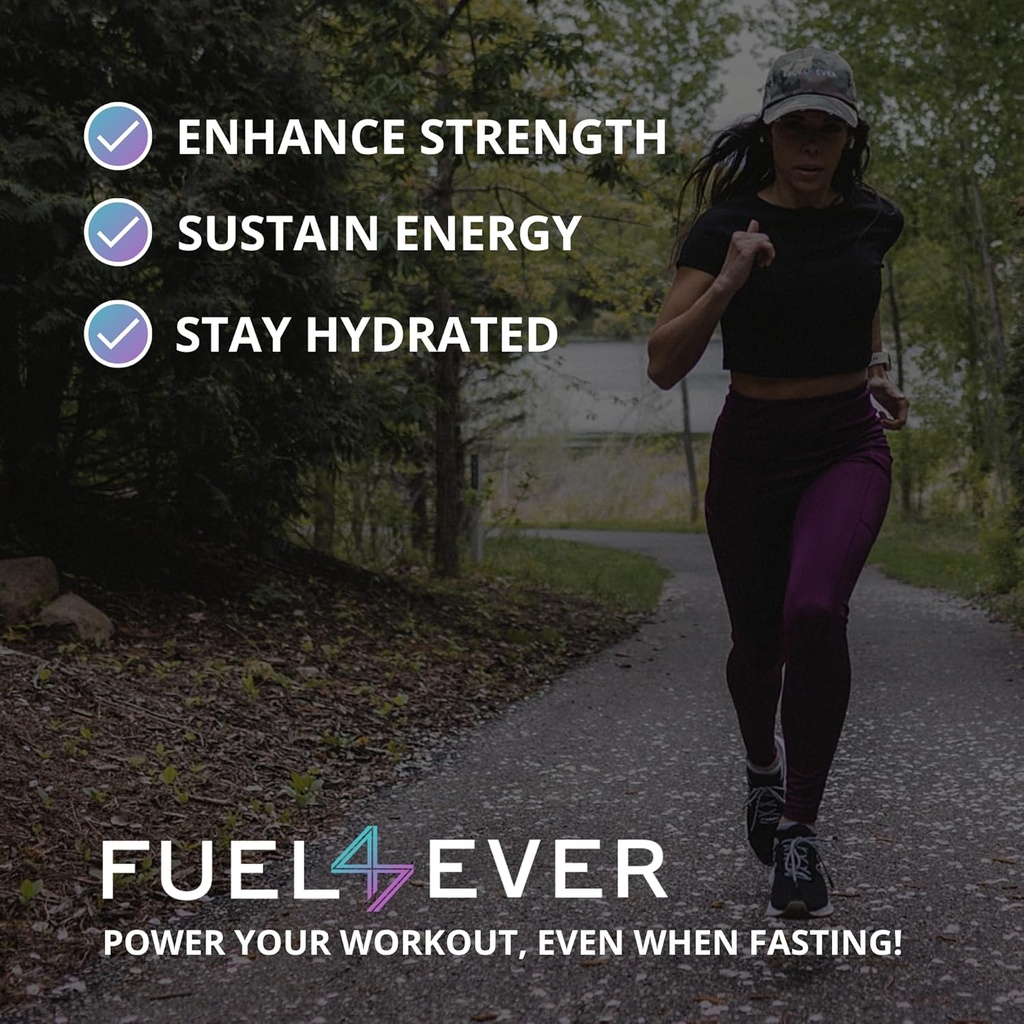Fuel 4 Ever Fast Fasting Electrolyte Powder | with Creatine, Essential Amino Acids & Green Tea Extract | No Sugar, No Artificial Sweeteners or Ingredients | Lemon Lime Flavor 30 Servings 6