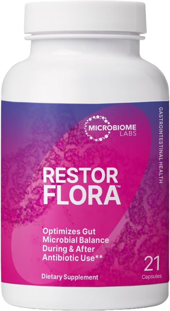 Microbiome Labs RestorFlora PD - Men's & Women's Probiotics for Digestive Health & Gut Reset - Spore Based Saccharomyces Boulardii Probiotics to Help Restore Microbial Balance (21 Capsules) 2