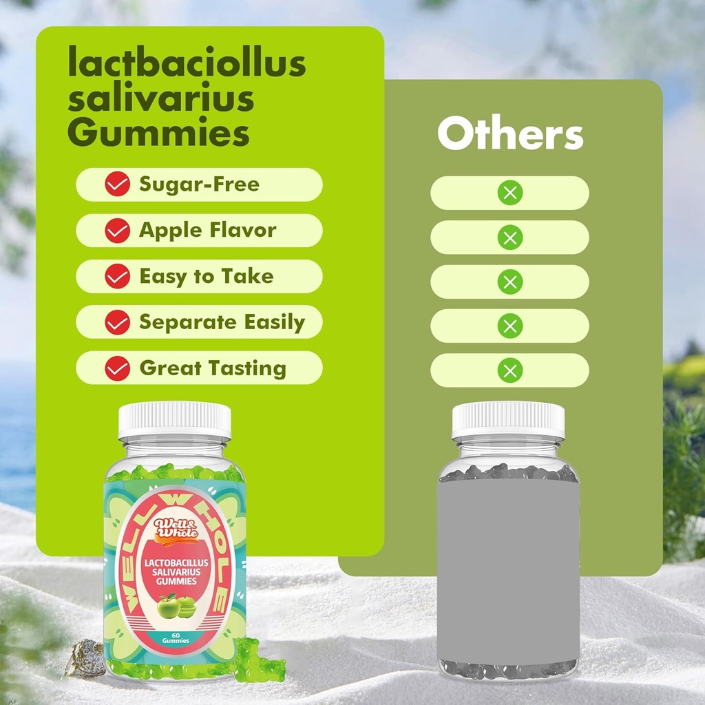 Lactobacillus Salivarius Gummies 100 Billion CFU - Support Digestive Health, Immune* Function, and Oral Wellness - Non GMO, Vegan, 60 Counts 6