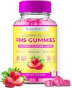 PMS Gummies - Happy Flow PMS Support Supplement for Women - Strawberry PMS Relief Supplement with Vitamin B6 for Hormone Balance, Period Support, Cramps, Hormonal Acne & Bloating Relief (60 Count) 2