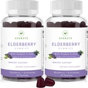 Sambucus Elderberry Gummies, Black Elderberry Gummy with Zinc and Vitamin C for Adults, Sugar Free Kids Multivitamin Gummies Immune Support* Supplement (2 Pack) 2