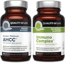Quality of Life AHCC Kinoko Platinum Mushroom Extract and Immuno Complex Featuring Vitamin C - Ultimate Immune Support Bundle 2