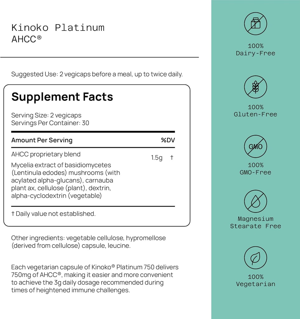 Quality of Life AHCC Kinoko Platinum Mushroom Extract and Immuno Complex Featuring Vitamin C - Ultimate Immune Support Bundle 3