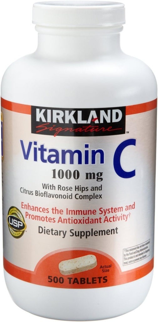 Kirkland Vitamin C with Rose Hips and Citrus Bioflavonoid Complex (1000 mg), 1000-Count ((1000mg Tablets)) 2