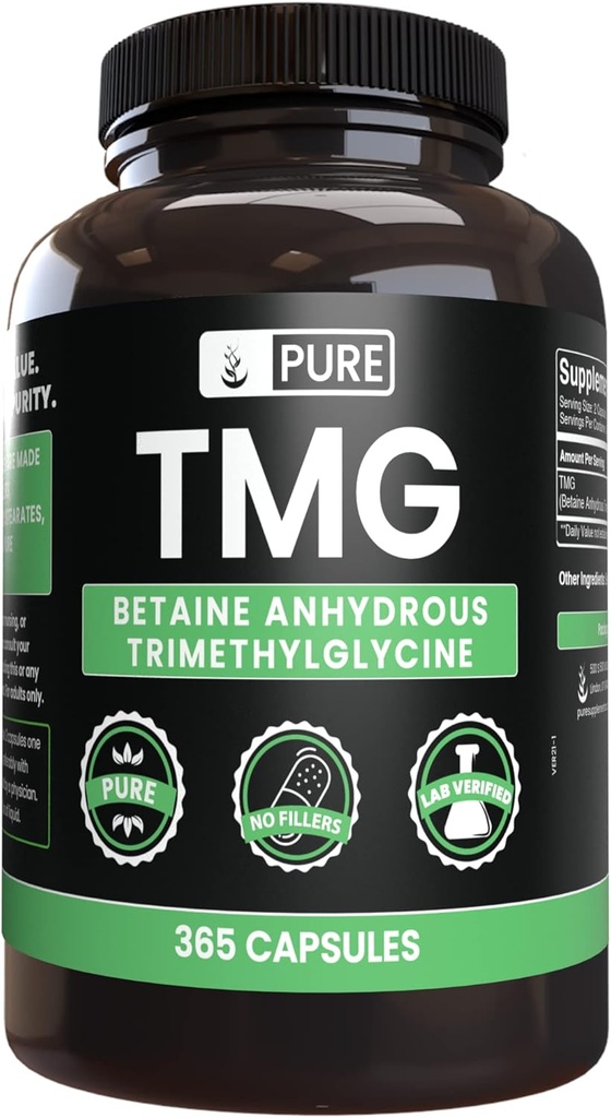 Pure Original Ingredients TMG (365 Capsules) No Magnesium Or Rice Fillers, Always Pure, Lab Verified 2