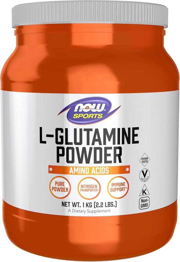 NOW Foods Sports Nutrition, L-Glutamine Pure Powder, Nitrogen Transporter*, Amino Acid, 35.3-Ounce 2