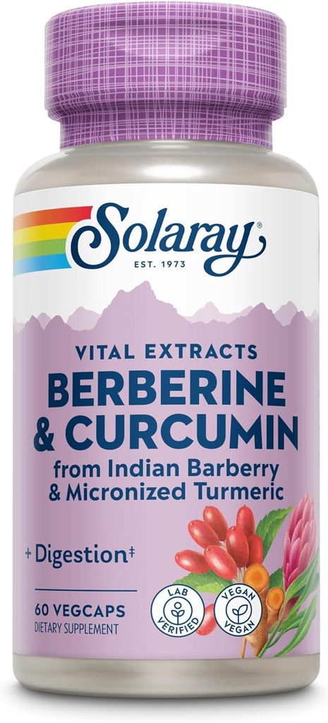 SOLARAY Berberine & Curcumin - Berberine Turmeric Supplement with 20% Micronized Curcumin from Turmeric Root - Herbal Wellness Support - Non-GMO, Vegan, Gluten Free, 60-Day Guarantee, 60 Servings 5