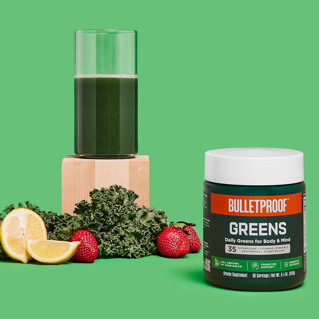Bulletproof Greens, 8.4 Ounces and Vitamins A+D+K Gummies, 60 Count 5