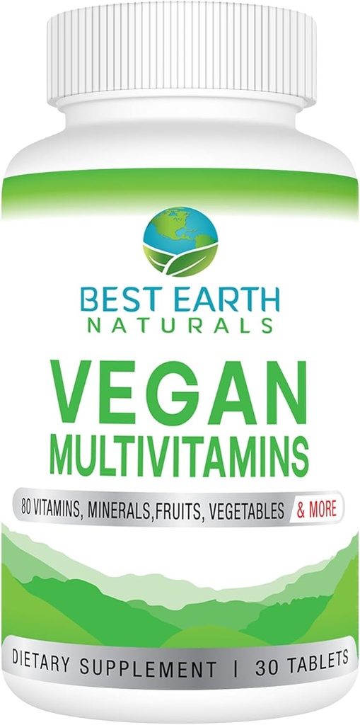 Best Earth Naturals Vegan Multivitamins with 80 Key Nutrients for Well-Being and Vitality 30 Count 2