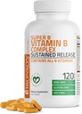 Bronson Super B Vitamin B Complex Sustained Slow Release (Vitamin B1, B2, B3, B6, B9 - Folic Acid, B12) Contains All B Vitamins 120 Tablets 2