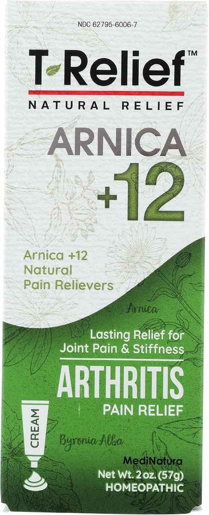 T-Relief Extra Strength Arthritis Cream Arnica +12 Pain Relieving Natural Medicines Help Soothe Soreness Stiffness Aches & Pains in Joints Naturally - 3 oz 5