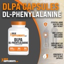 BulkSupplements.com DL-Phenylalanine Capsules - DLPA Capsules, DL-Phenylalanine 500mg - DLPA Supplements, Amino Acid Supplement - Gluten Free, 1 Capsule per Serving, 180 Capsules 3