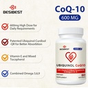 Ubiquinol CoQ10-600mg-Softgel, Active Coq10 Ubiquinol Supplement with Vitamin E & Omega 3, 6, 9, High Absorption-Coenzyme-Q10, Powerful Antioxidant for Energy Production, Tested, 360 Count 5