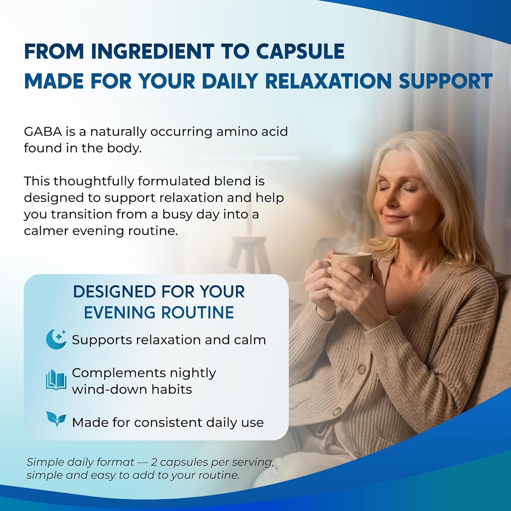 GABA, 5-HTP L-Tryptophan Ashwagandha Chamomile L-Theanine Magnesium - Made in USA 6