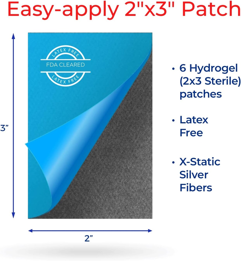SilverSeal Burn and Wound Dressing, Hydrogel Pads with X-Static Silver, Soothing, Moist & Protective for Burns, Cuts & Wounds, 2" x 3" Sterile Dressings, 6 Count 5