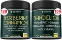 Bundle 7in1 Berberine HCl & 6in1 Dandelion Supplement - Support Immune, Digestion and Heart Health 2