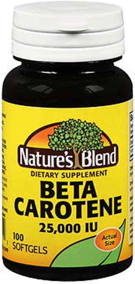 Nature's Blend Beta Carotene 25000 IU - 100 Soft Gels, Pack of 2 2