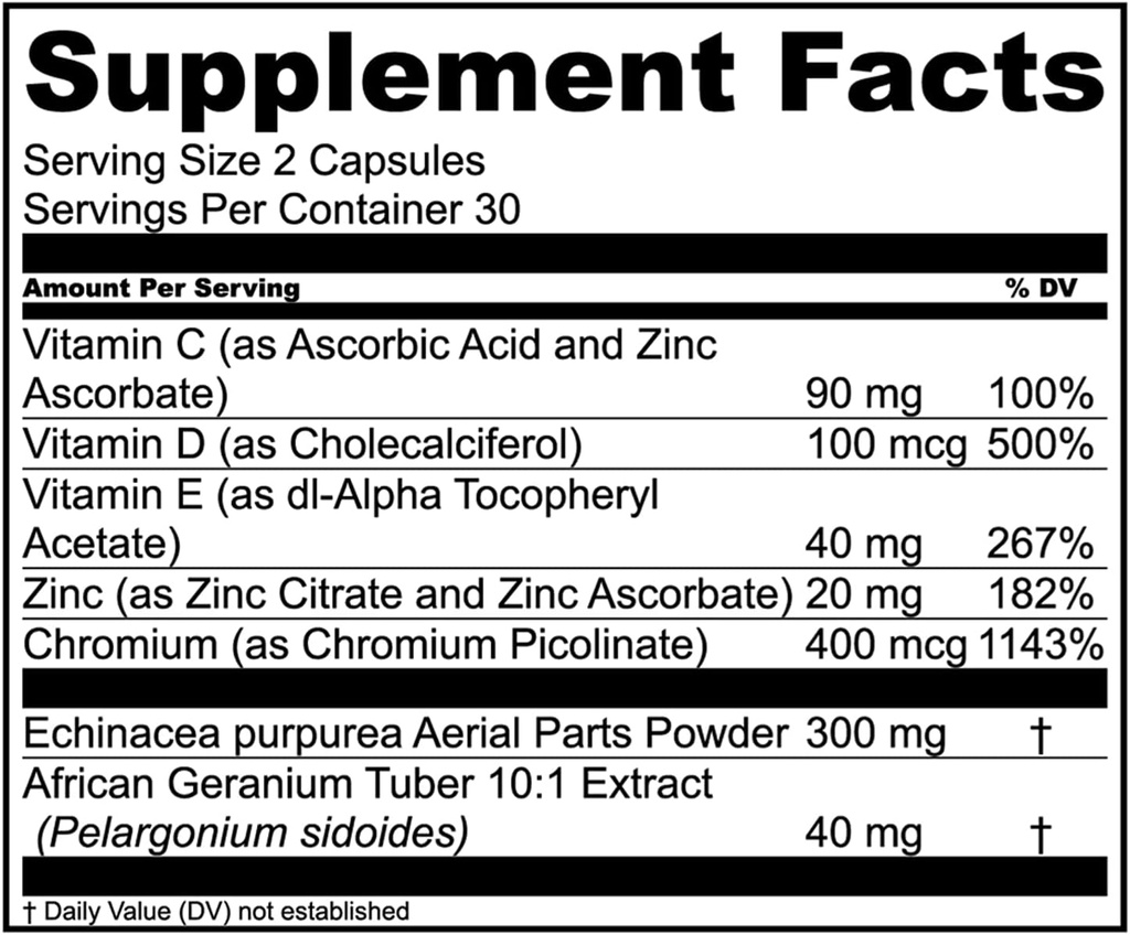 Essential Elements Immune Support Supplement - with Vitamin C, Zinc, L-Cysteine, Chromium and More | Multi-System Immunity Booster | Immune Hero 60 Veggie Capsules 5