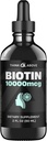 Liquid Biotin 10,000 mcg with Vitamin C – High Potency Hair, Skin & Nail Support – Fast Absorption Biotin Drops – 60 Day Supply – 2 oz 2