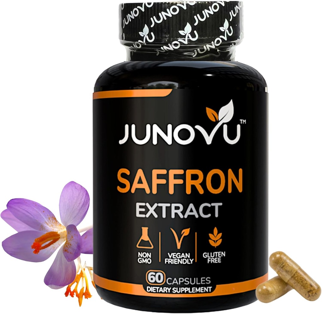 Premium Saffron Supplements - Pure Saffron Extract Capsules 88.50mg - Made in USA - Focus | Mood | Vision Support - Non-GMO, Vegan, Gluten Free - 60 Capsules (Pack of 1) 2