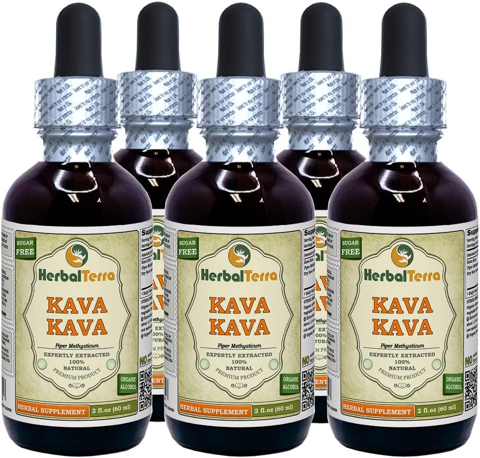 Herbal Terra LLC Kava Kava (Piper Methysticum) Tincture, Dried Root Liquid Extract 2 oz 3