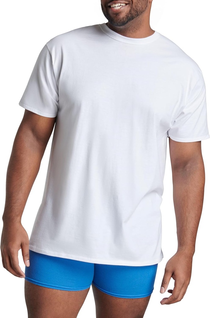 Fruit of the Loom Men's Crew Tee Undershirts, Moisture Wicking & Tag Free, Also Available in Big & Tall 3