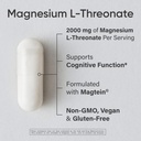 Sports Research Magtein Magnesium L-Threonate Capsules - Magnesium Supplement for Memory, Focus & Cognition - Magnesium L Threonate Supports Brain Health, Sleep & Mood- 2000mg, 180 Capsules for Adults 3