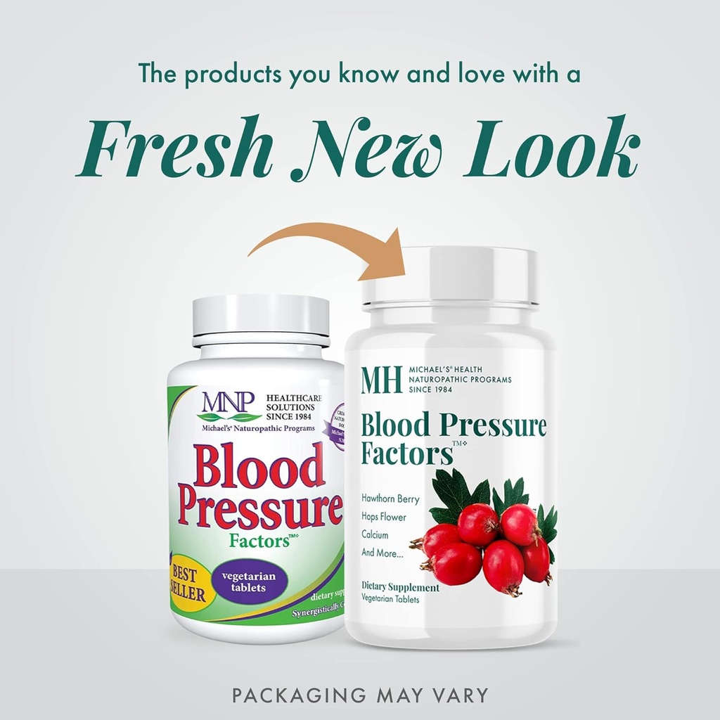 MICHAEL'S Health Naturopathic Programs Blood Pressure Factors - 60 Vegetarian Tablets - Provides Fluid Balance Support - Kosher - 20 Servings 4