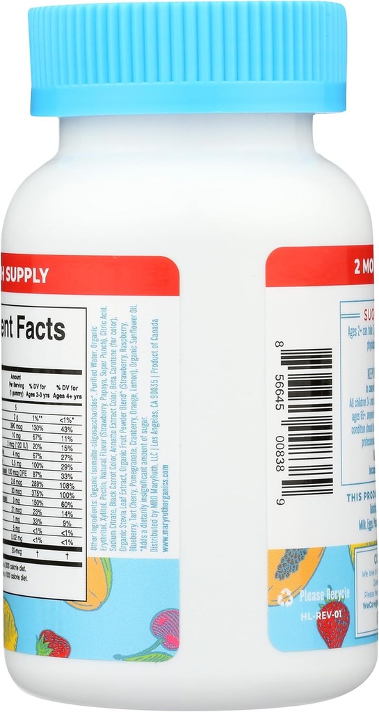 MaryRuth Organics Kids Vitamins | Multi | Sugar Free | 2 Month Supply | Kids Multivitamin Gummies for Ages 2+ | Vegan | Only 1 Gummy a Day | 60 Count 5