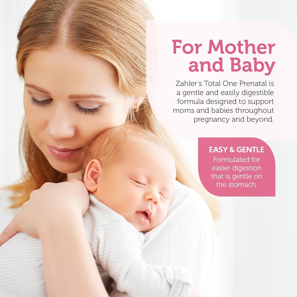 Zahler - Total One Prenatal Vitamins for Women (60 Count) Daily Multi Vitamin Prenatals with Folic Acid, Iron, Zinc & 19 Other Essential Vitamins & Minerals - Kosher Pre Natal Multivitamin Capsules 4