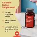 Waylo 2 Pack KI Potassium Iodide Tablets - 130 mg per Tablet, 300 Count, Made in USA, cGMP Certified 4