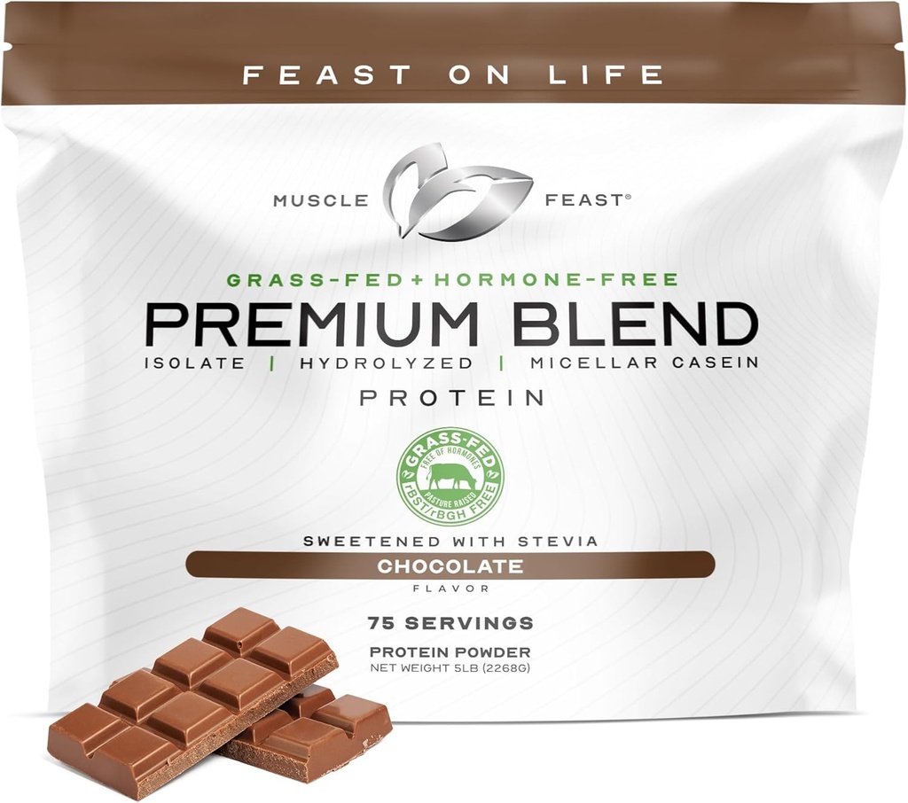Muscle Feast Premium Blend All Natural Hormone Free Grass-Fed Whey Protein Powder, Chocolate, 5lb 2
