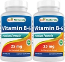 Best Naturals Vitamin B6 25mg, 120 Tablets (120 Count (Pack of 2)) 2