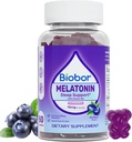 Natural Melatonin Gummy 10mg, Sleep Support Supplement Gummies Vegan Dietary with Vitamin B6 for Adult (Blueberry, 60 Count) 2