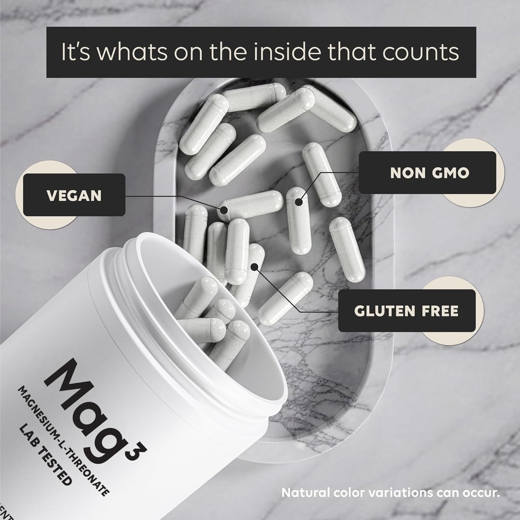 Magnesium L Threonate 2000mg Per Serving, 30 Servings of Pharmaceutical Grade, Non-GMO, Soy Free, Gluten Free, Vegetarian Capsules - Supplement for Brain & Joint 4