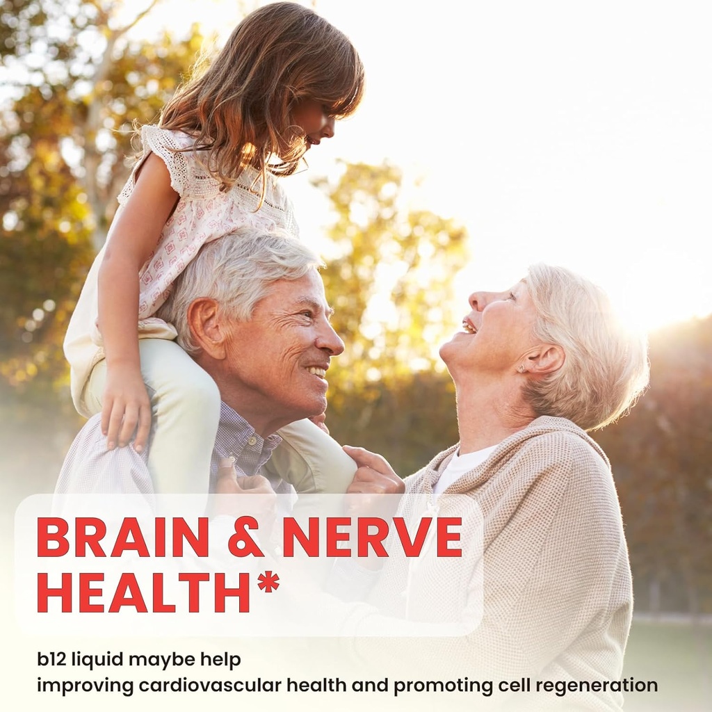 Vitamin B12 Liquid Drops Sublingual 10000 mcg, Triple B-12 Complex Supplement, Methyl & Methylcobalamin Blend for Women & Men, Mood & Energy Booster, Metabolism & Health Support, 2 Pack 6