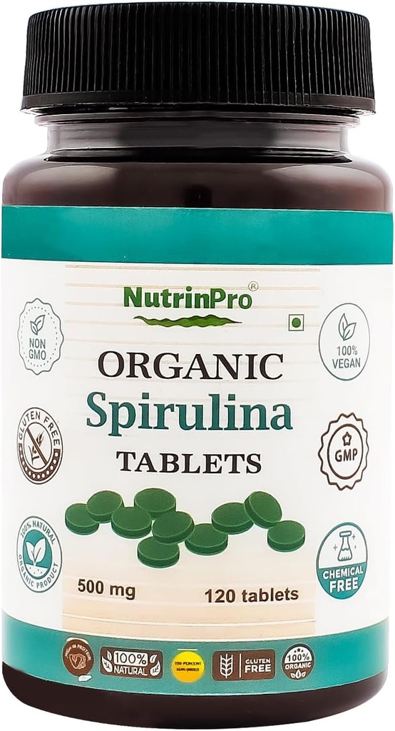Organic Spirulina Tablets - 100% Pure Vegan, Non-GMO, Gluten Free, Chemical Free 2