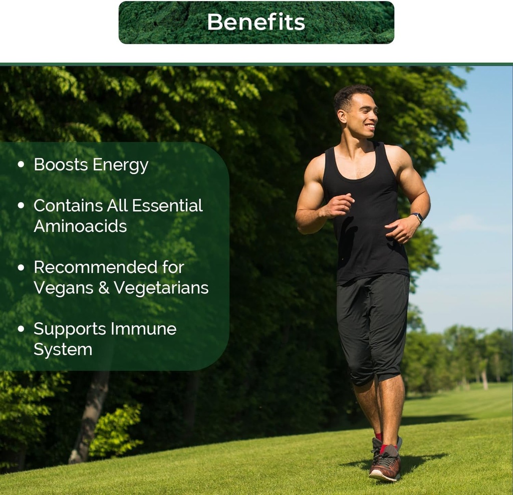 Organic Spirulina Tablets - 100% Pure Vegan, Non-GMO, Gluten Free, Chemical Free 5