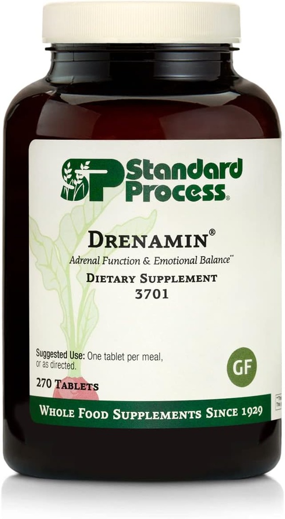 Standard Process Drenamin - Adrenal Function Supplement for Healthy Stress Response - Supports Healthy Energy Production & Metabolism - Gluten-Free, Non-Dairy & Non-Soy - 270 Tablets (270 Servings) 2